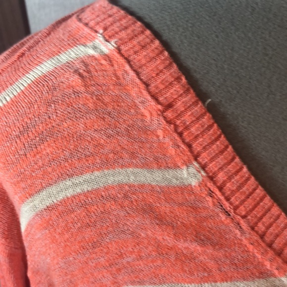 Mossimo Supply Company orange and cream striped 100% cotton sweater sz M - Picture 9 of 14